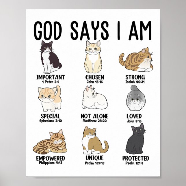 Ca God Says I Am Cute Jesus Women Teen Girl Christ Poster (Front)