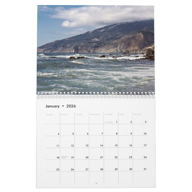 CA Hwy 1 Calendar (Jan 2026)