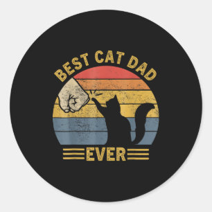 Ca Men Best Cat Dad Ever Funny Cat Lover Gift _1 Classic Round Sticker