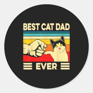 Ca Men Best Cat Dad Ever Funny Cat Lover Gift _2 Classic Round Sticker