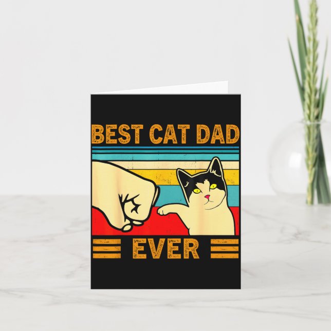 Ca Men Cat Dad Ever Funny Cat Lover Gift  Card (Front)