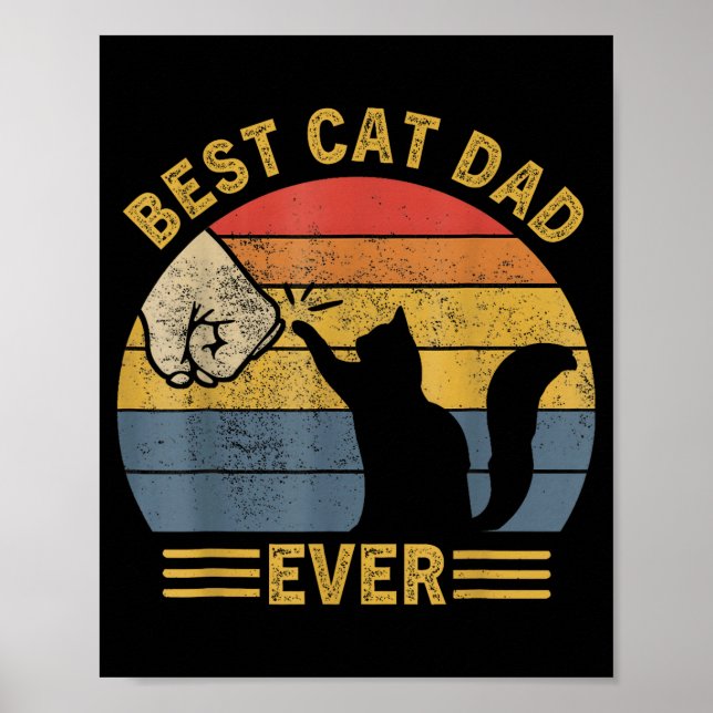 Ca Men Cat Dad Ever Funny Cat Lover Gift  Poster (Front)