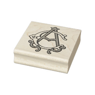 CA Monogram AC Monogram Rubber Ink Stamp