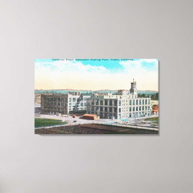 CA Raisin Association Packing Plant Canvas Print (Front)