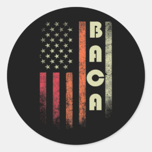 Ca Surname Funny Retro Vintage Birthday American F Classic Round Sticker