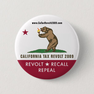 CA Tax Revolt 2009 Flag Button