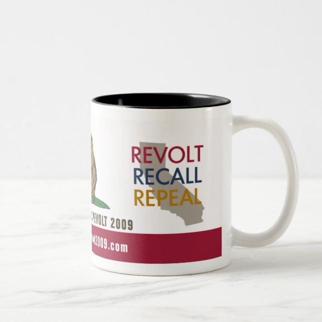 CA Tax Revolt 2009 Flag Drinkware Two-Tone Coffee Mug (Right)