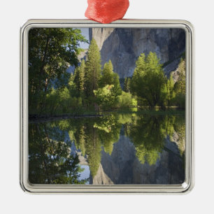 CA, Yosemite NP, El Capitan reflected in Merced Metal Tree Decoration