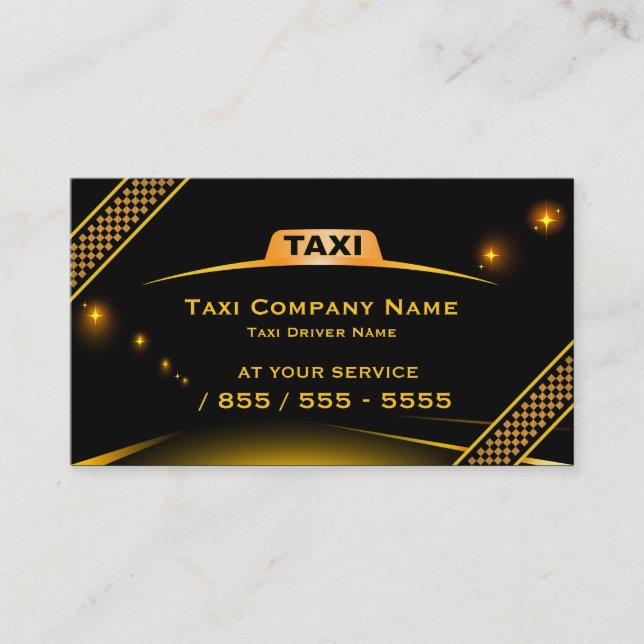 Cab Company Taxi Driver Business Card (Front)