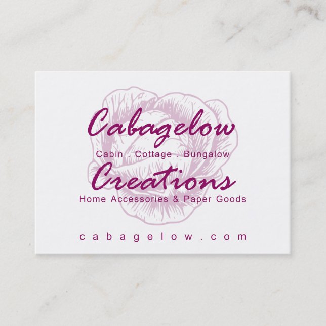 Cabagelow Creations Cabbage Logo Promo Business Card (Front)