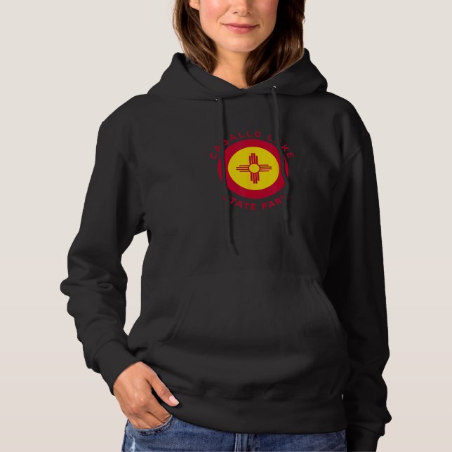 Caballo Lake State Park New Mexico NM Flag Zia Sou Hoodie (Front)
