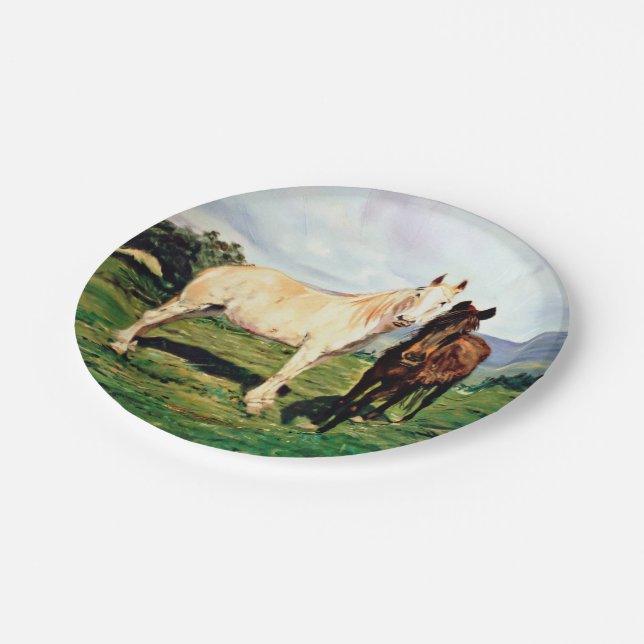 Caballos/Cabalos/Horses Paper Plate (Angled)