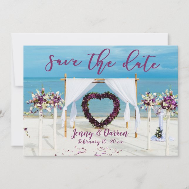 Cabana Beach Destination Wedding - Save The Date (Front)