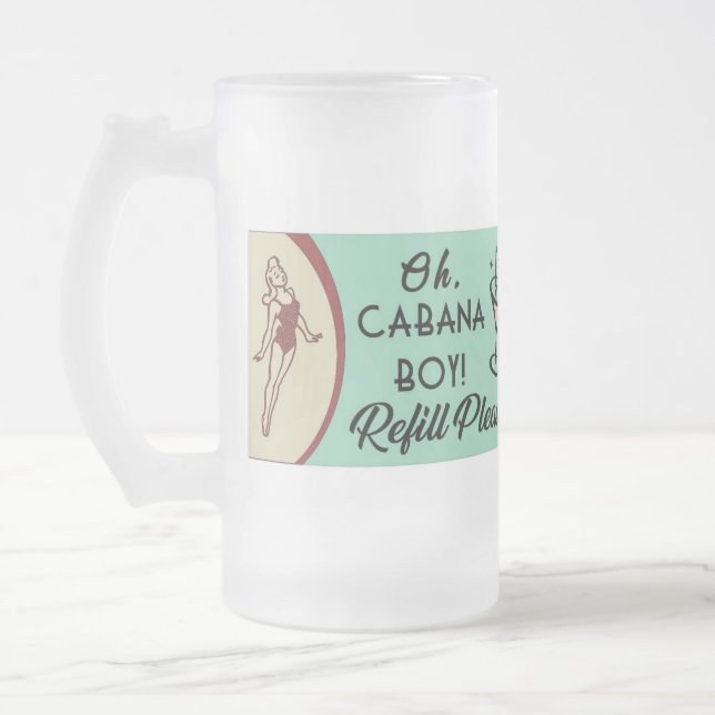 Cabana Boy Frosted Glass Beer Mug (Left)