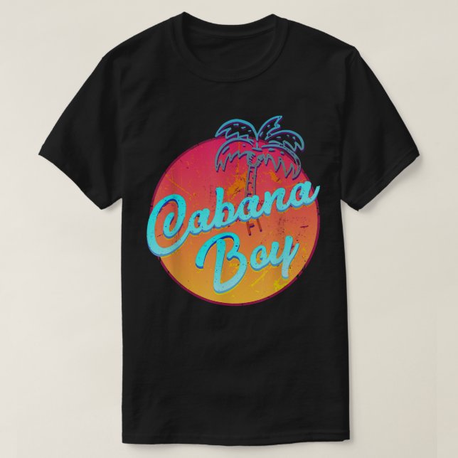Cabana Boy   Funny Pool Guy Palm Tee  (Design Front)
