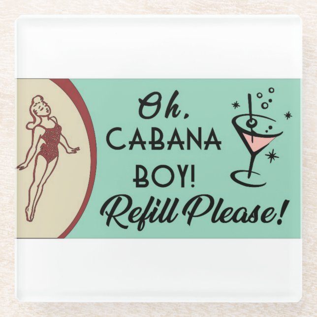 Cabana Boy Glass Coaster (Front)