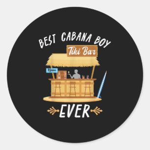 Cabana Boy Tiki Bar Beach Limbo Surfing Bartender  Classic Round Sticker