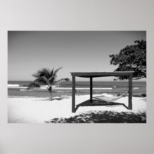 Cabana by the Beach - Labedee Haiti  2012 BW 3534 Poster (Front)