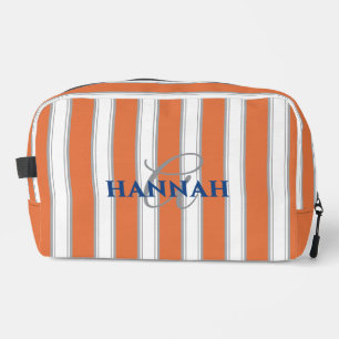 Cabana Stripe Monogram in Orange Dopp Kit