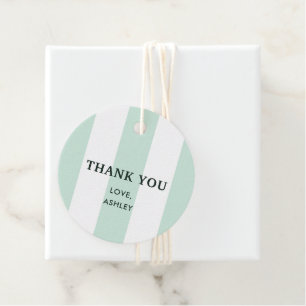 Cabana Stripe Sea Green Bridal Shower Favour Tags