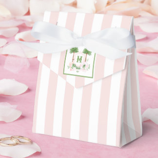Cabana Stripes Palm Beach Monogram Crest Favour Box