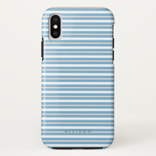 Cabana Stripes Personalise Name/Monogram iPhone X Case