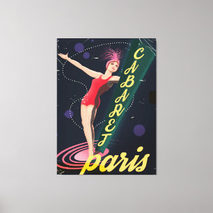 Cabaret Paris vintage travel poster Canvas Print