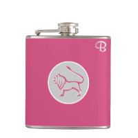 Cabaret Pink Monogrammed Flask - Zodiac - Leo