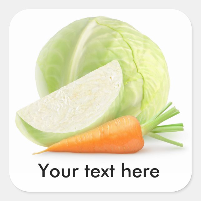 Cabbage and carrot square sticker (Front)