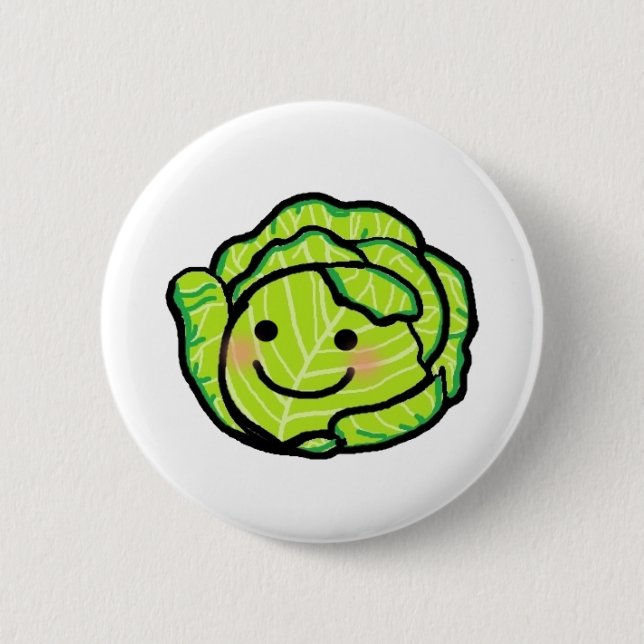 cabbage art 6 cm round badge (Front)