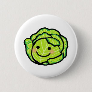 cabbage art 6 cm round badge
