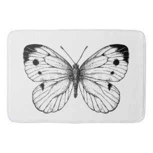 Cabbage butterfly bath mat