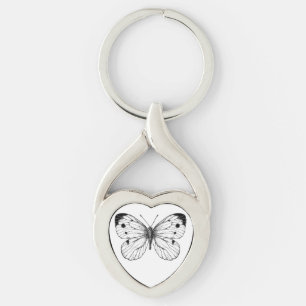 Cabbage butterfly key ring