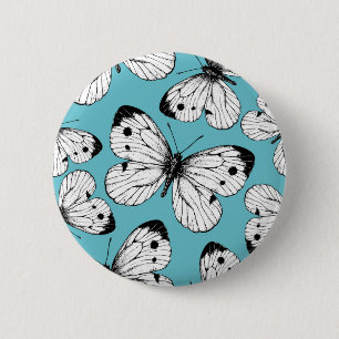 Cabbage butterfly pattern 6 cm round badge