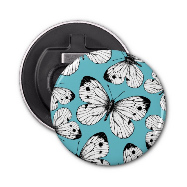 Cabbage butterfly pattern bottle opener (Front)