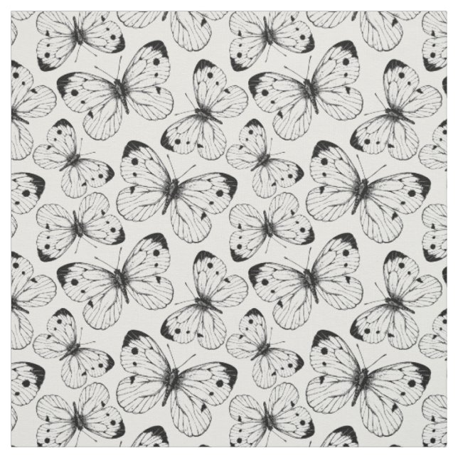 Cabbage butterfly pattern fabric (Swatch)