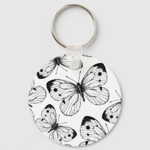 Cabbage butterfly pattern key ring