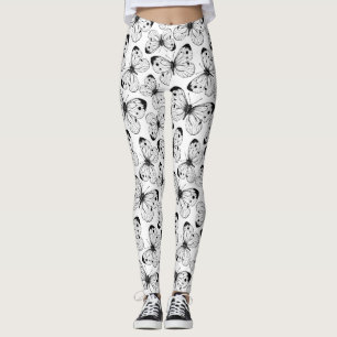 Cabbage butterfly pattern leggings