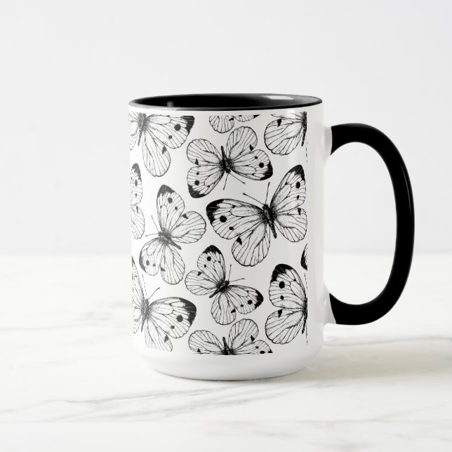 Cabbage butterfly pattern mug (Right)