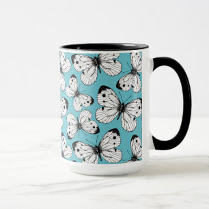 Cabbage butterfly pattern mug