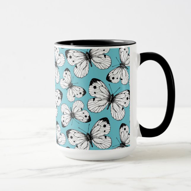 Cabbage butterfly pattern mug (Right)