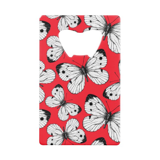 Cabbage butterfly pattern on red (Front)