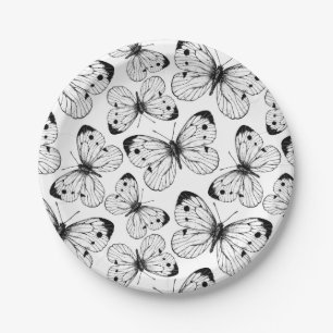 Cabbage butterfly pattern paper plate