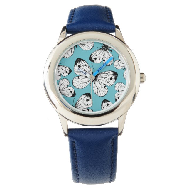 Cabbage butterfly pattern watch (Front)