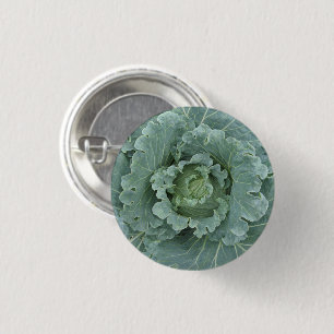 Cabbage from above , Green Leaves 3 Cm Round Badge