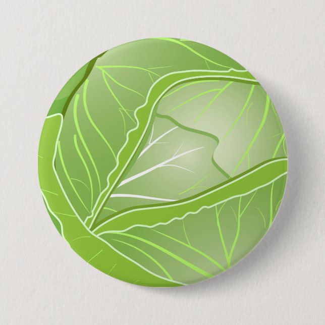 Cabbage Large, 3 Inch Round Button (Front)