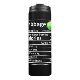 Cabbage Nutrition Food Facts Thanksgiving Costume Thermal Tumbler