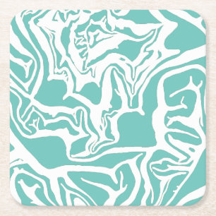 Cabbage Print Square Paper Coaster