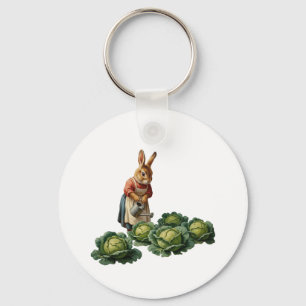 Cabbage rabbit key ring