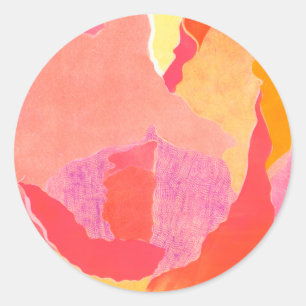 Cabbage Rose IV Classic Round Sticker